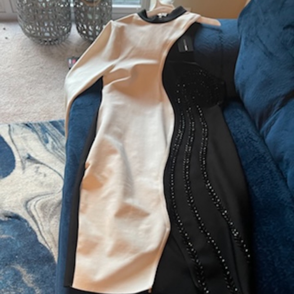 NWT black and white bandage dress